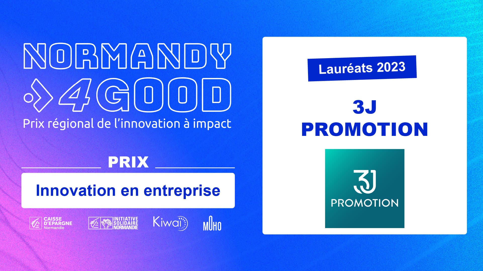 3J Promotion - Lauréat prix innovation en entreprise Normandy4Good 2023